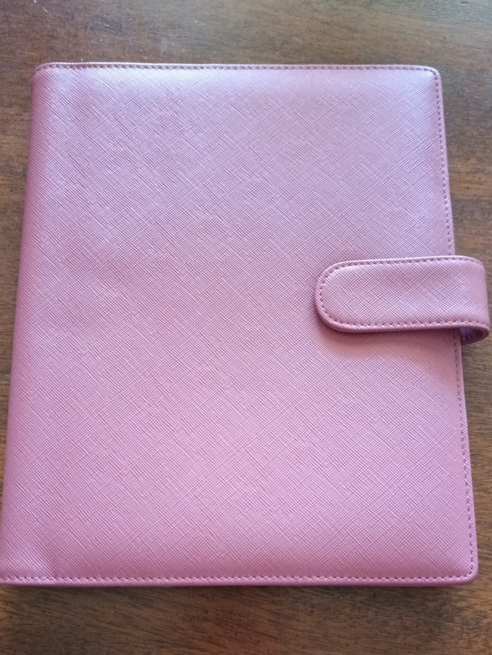 Janes Agenda rouge pink vegan leather discbound planner with magnetic closure